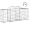 vidaXL Gabionkurver buede 14 stk 200x50x80/100 cm galvanisert jern