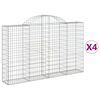 vidaXL Gabionkurver buede 4 stk 200x30x120/140 cm galvanisert jern
