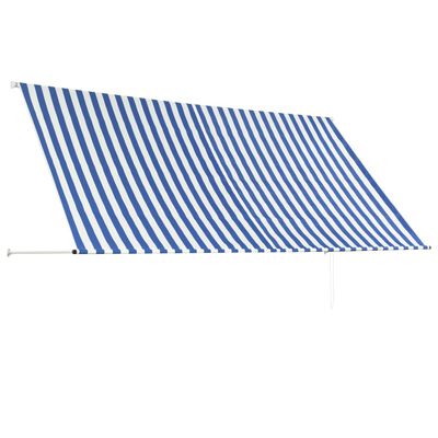vidaXL Uttrekkbar markise 300x150 cm blå og hvit