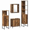 vidaXL Baderomsinnredningssett med hylle 4 pcs Brun 33 x 33 x 185.5 cm