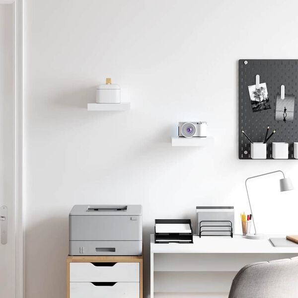 vidaXL Flytende vegghyller 2 stk hvit 23x23,5x3,8 cm MDF