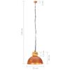 vidaXL Industriell hengelampe kobber rund 32 cm E27 heltre mango