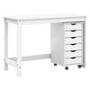 vidaXL Skrivebord og rulleskapsett MOSS 2 pcs Hvit