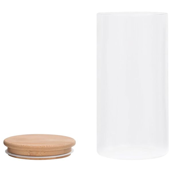 vidaXL Glasskrukker med bambuslokk 4 stk 1200 ml