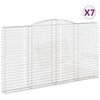 vidaXL Gabionkurver buede 7 stk 400x30x220/240 cm galvanisert jern