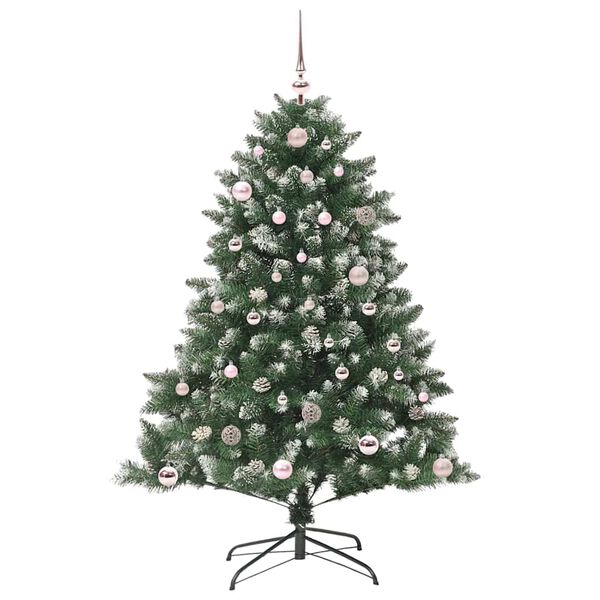 vidaXL Kunstig juletre med 150 LED gr&oslash;nn 150 cm PVC og plast og st&aring;l
