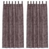 vidaXL Fl&oslash;yel Gardiner med gardiner 2 pcs Brun 260 x 140 cm Fl&oslash;yel
