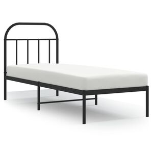 vidaXL Sengeramme i metall med hodegavl svart 75x190 cm