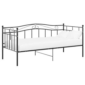 vidaXL Ramme til sovesofa svart metall 90x200 cm