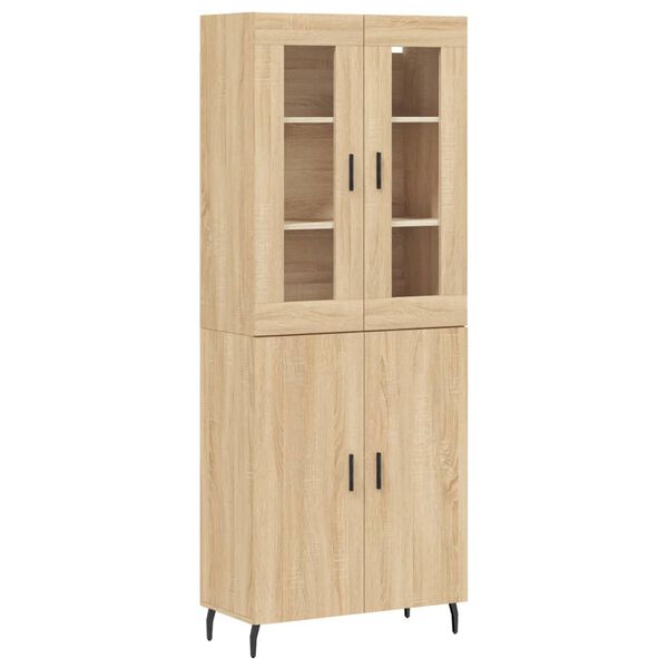 vidaXL Highboard sonoma eik 69,5x34x180 cm konstruert tre
