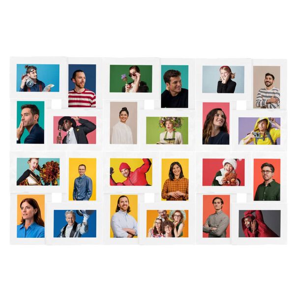 vidaXL Fotorammekollasj for 24x(13x18 cm) bilde hvit MDF
