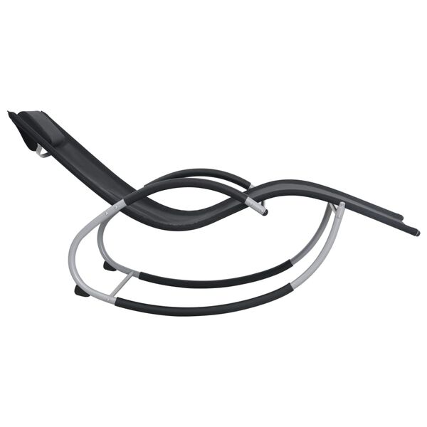 vidaXL Solseng med pute svart textilene