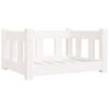 vidaXL Hundeseng hvit 55,5x45,5x28 cm heltre furu