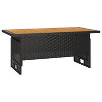 vidaXL Hagebord svart 100x50x43/63 cm heltre akasie og polyrotting