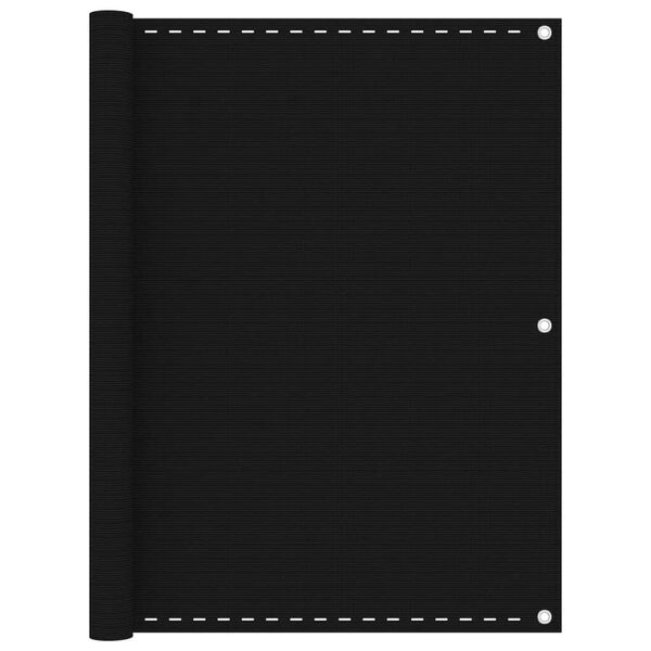 vidaXL Balkongskjerm svart 120x600 cm HDPE