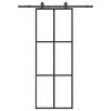 vidaXL Skyved&oslash;r med monteringssett svart 76x205 cm ESG-glass