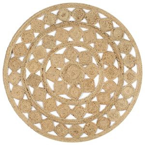 vidaXL H&aring;ndlaget flettet juteteppe 120 cm