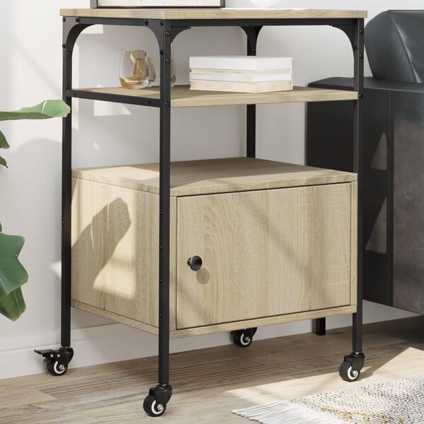 vidaXL Skriverbord 3 hyller sonoma eik 50x40x76 cm konstruert tre