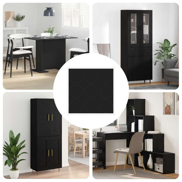 vidaXL Klebende skrue deksel 12 pcs Svart &Oslash; 20 x 0,5 mm Belagt papir