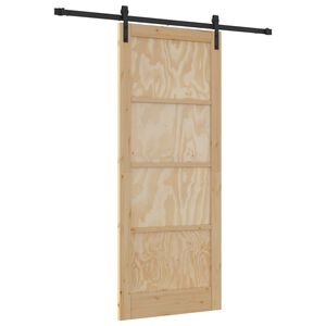 vidaXL Skyved&oslash;r 86 x 211 cm Heltre furu Naturlig og svart