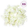 vidaXL Blomsterkranser 6 stk hvit 180 cm