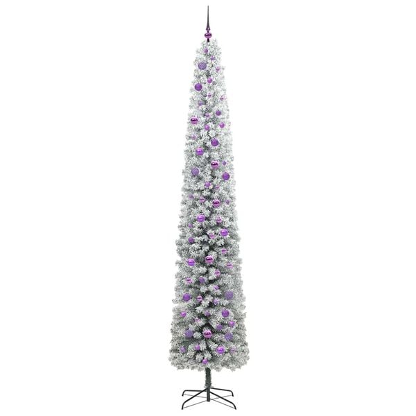 vidaXL Kunstig juletre med 300 LED gr&oslash;nn 270 cm PVC og st&aring;l og plast
