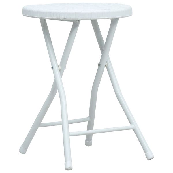 vidaXL Foldbare hagekrakker 4 stk hvit HDPE rottingstil