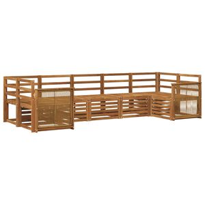vidaXL Utend&oslash;rs sofa-sett 6 stk. Naturlig Solid akasietre