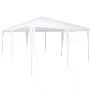 vidaXL Partytelt Hvit 400 x 400 x 266 cm Polyetylen og St&aring;l