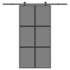 vidaXL Skyved&oslash;r med monteringssett 102,5x205 cm herdet glass&aluminium
