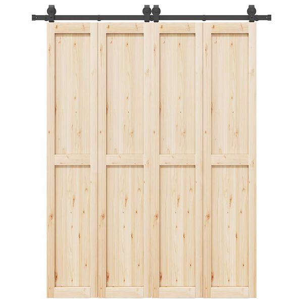 vidaXL Utstyr for skyvedør 183 cm stål svart