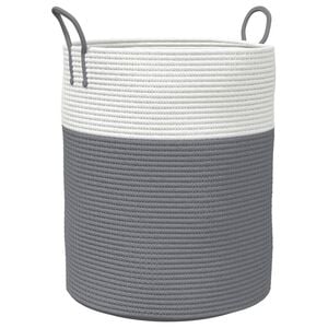 vidaXL Oppbevaringskurv gr&aring; og hvit &Oslash;38x46 cm bomull