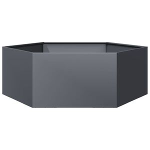 vidaXL Plantekasse antrasitt sekskantet 138x120x45 cm st&aring;l