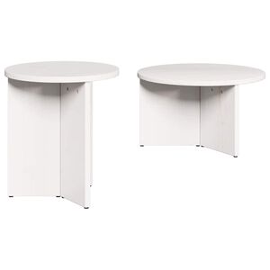 vidaXL Kaffebord 2 pcs Hvit Massivt furutre