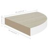 vidaXL Hj&oslash;rnehyller vegghengt 2 stk eik og hvit 35x35x3,8 cm MDF