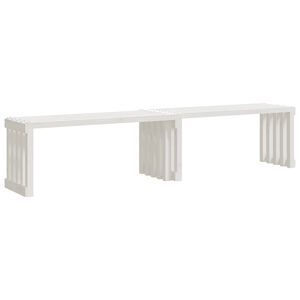 vidaXL Hagebenk utvidbar hvit 212,5x40,5x45 cm heltre furu