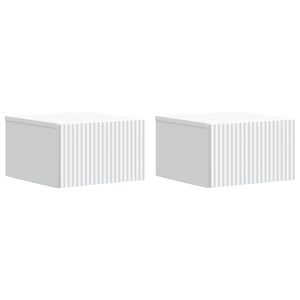 vidaXL Vegghengt Nattbord 2 pcs Hvit 33 x 34,5 x 20 cm Konstruert tre