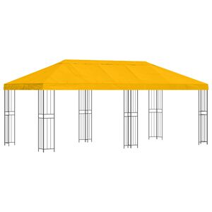 vidaXL Hage Gazebo 6 x 3 m Gul Polyester og st&aring;l 190 gsm