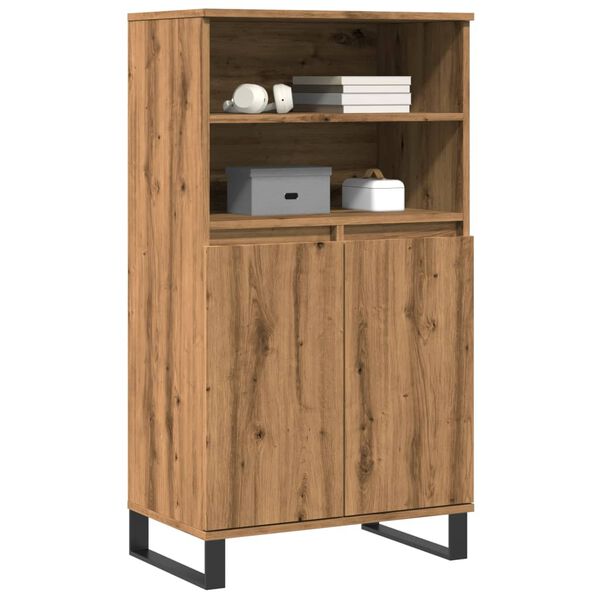 vidaXL Highboard artisan eik 60x36x110 cm konstruert tre