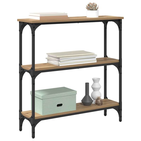 vidaXL Konsollbord Artisan Eik 75 x 22,5 x 75 cm Konstruert tre