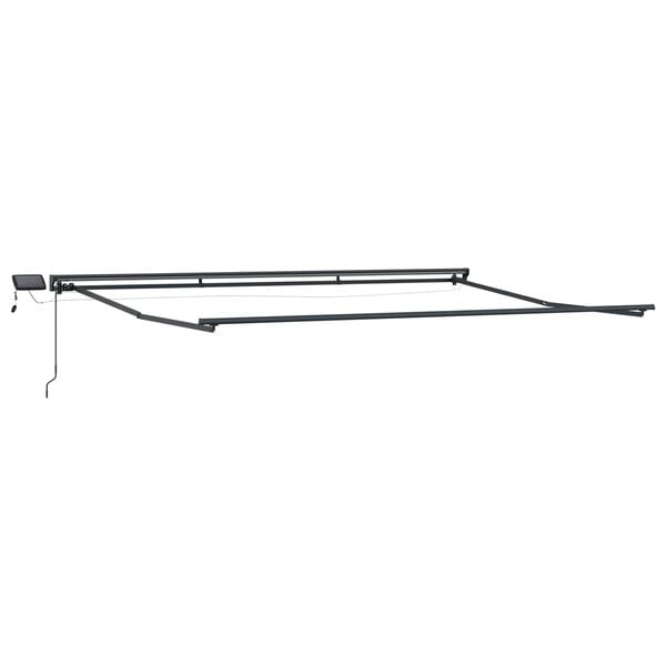vidaXL Manuell markiseramme med LEDs Antrasitt 4 &times; 3 m Aluminium