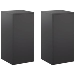 vidaXL Planteholder 2 pcs Svart 30 x 30 x 60 cm St&aring;l