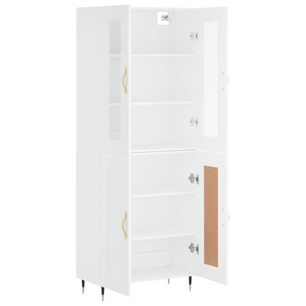 vidaXL Highboard hvit 69,5x34x180 cm konstruert tre