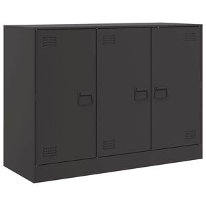 vidaXL Skjenk svart 99x39x73 cm st&aring;l