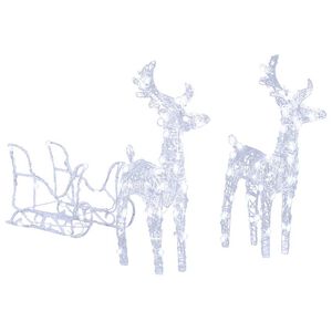 vidaXL Reinsdyr og slede julepynt 160 LED 130 cm akryl