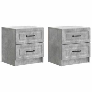 vidaXL Nattbordskap 2 pcs Betonggr&aring; 43 x 34,5 x 44,5 cm Konstruert tre