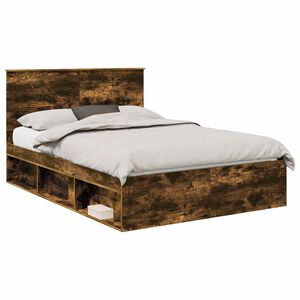 vidaXL Sengestamme med skuff R&oslash;kt eik 150 x 200 cm Massiv furu