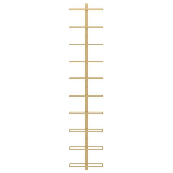 vidaXL Veggmontert vinstativ for 10 flasker gull metall