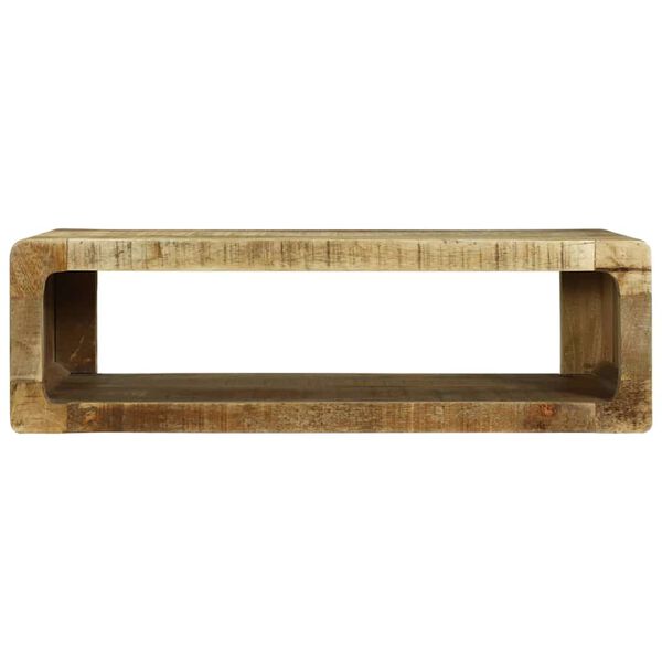 vidaXL TV-benk med hylle med lagring Brun Massivt mangotre