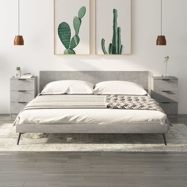 vidaXL Nattbord 2 stk betonggrå 40x36x65 cm